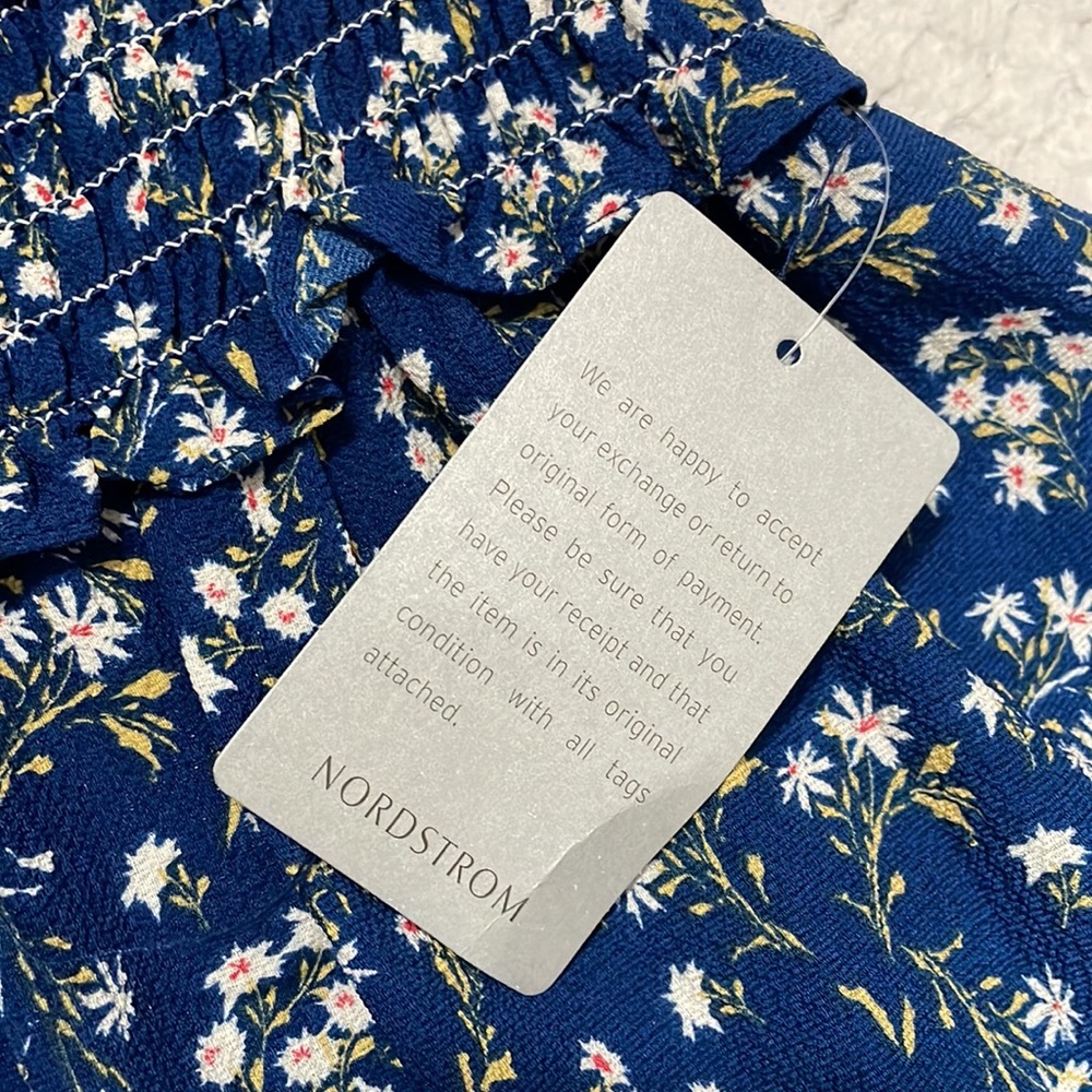 NWT Max Studio blue ditsy floral tiered ruffle casual dress - Picture 7 of 7